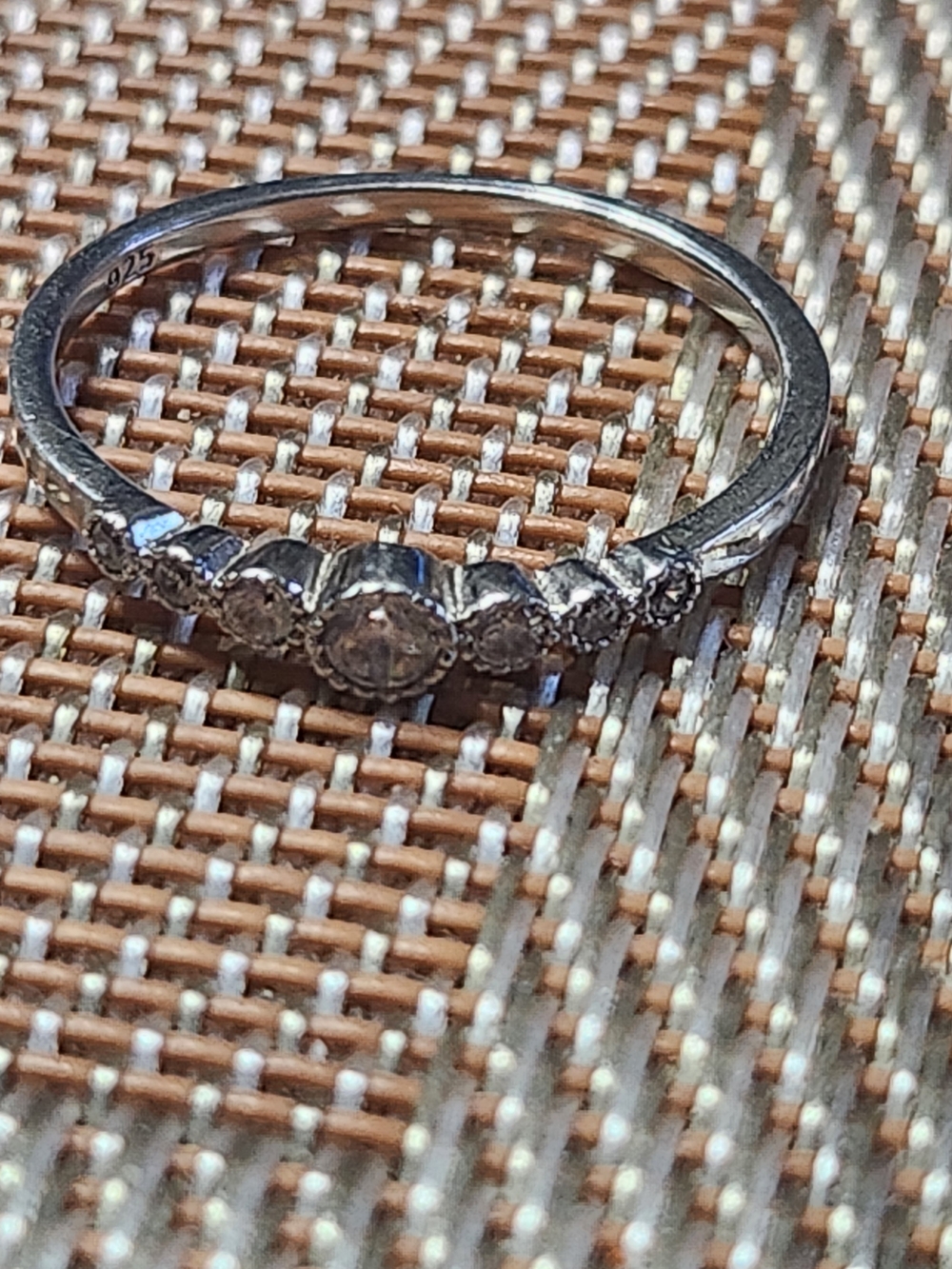 Sterling Silver White CZ Five-Stone Ring